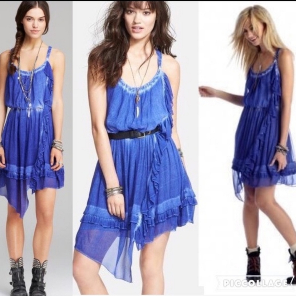 Free People Aphrodite Tie Dye Blue Dress